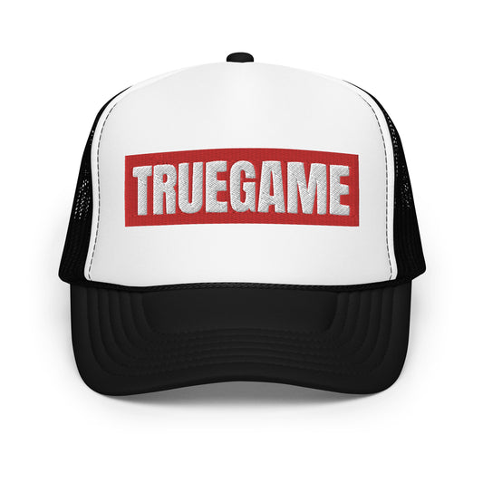Black and White True Game Trucker w/ Red/White Logo