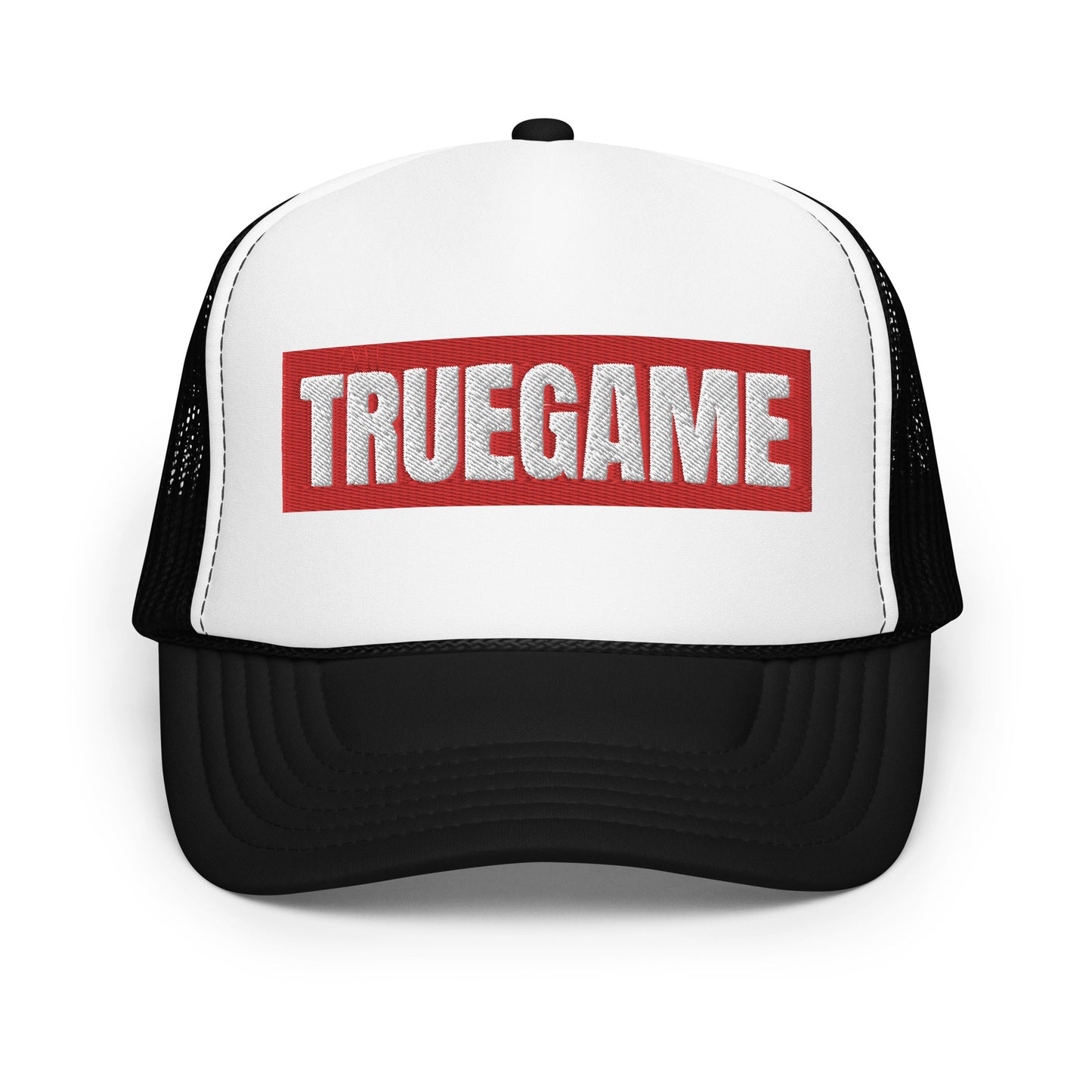 Black and White True Game Trucker w/ Red/White Logo
