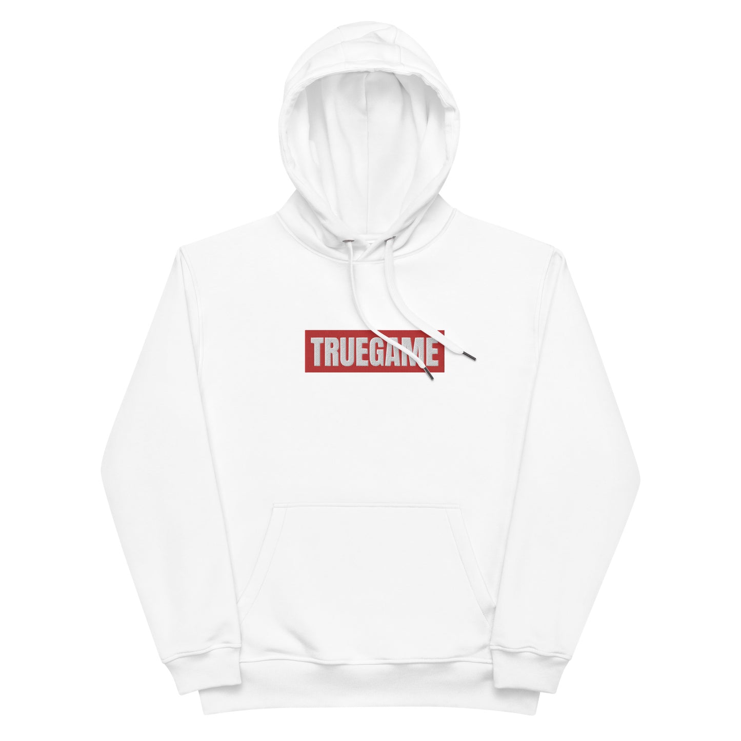 Red and White True Game Logo Hoodie
