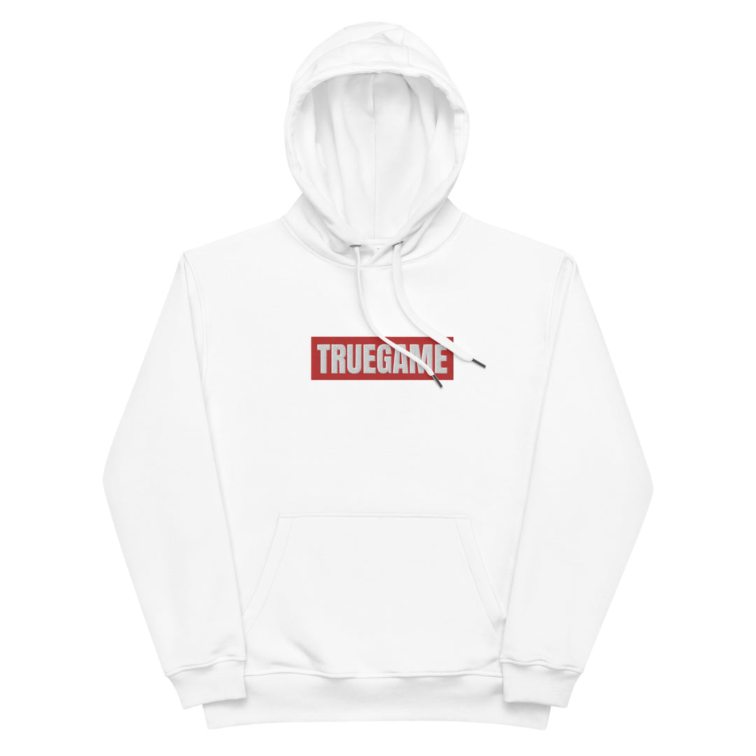 Red and White True Game Logo Hoodie