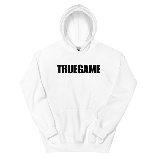 White True Game Unisex Hoodie w/ Black Logo